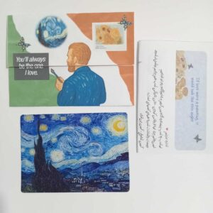 ست کارت‌پستال، نامه و پاکت؛ مدل «شب‌ پرستاره»